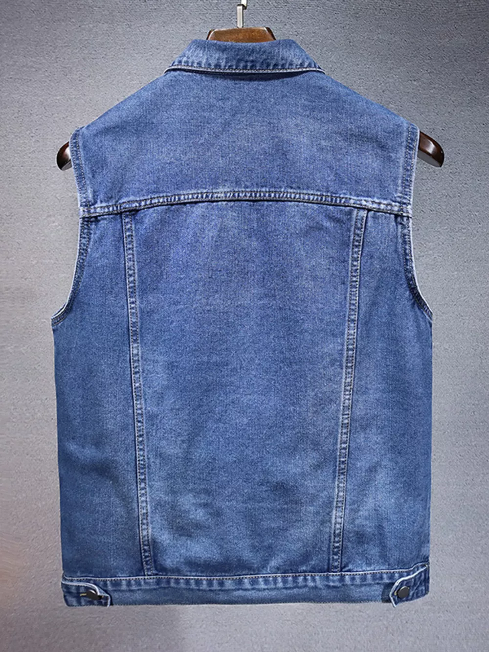 Men's Plus Size Casual Denim Sleeveless Vest, image 5