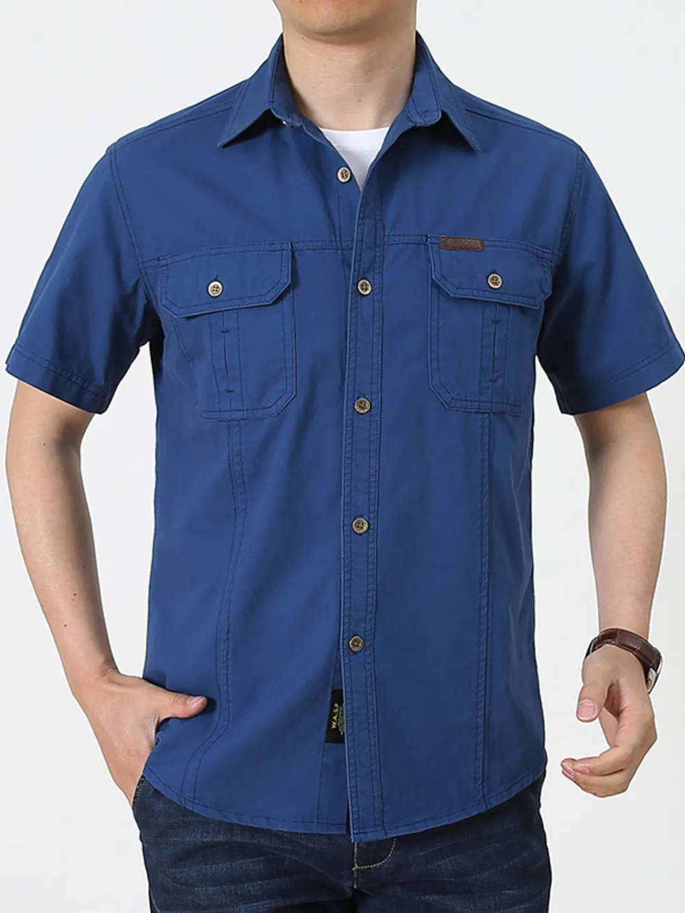 Men's Plus Size Casual Short Sleeve Shirt, image 6