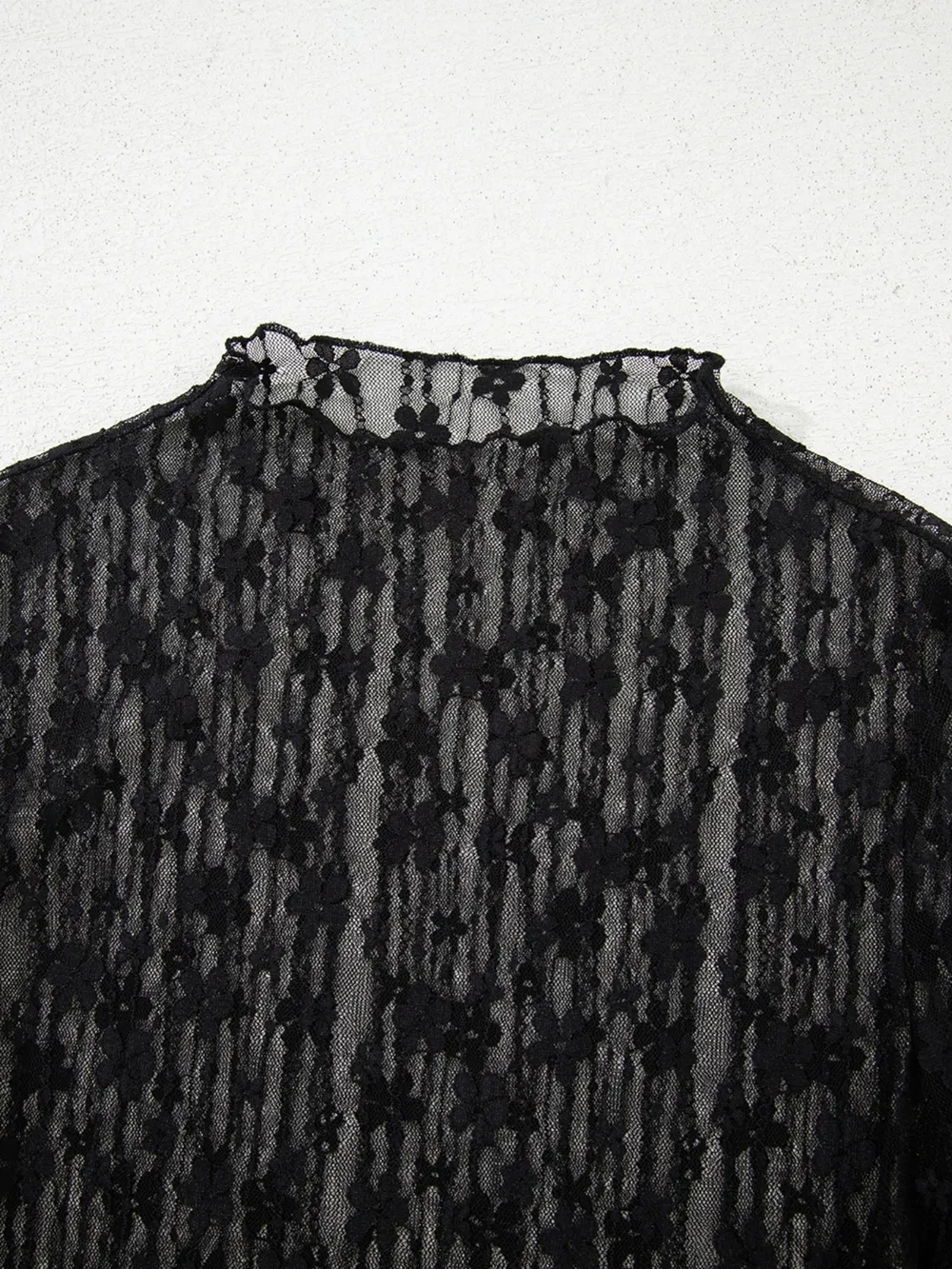Lace See-Through Long Sleeve Blouse, image 6