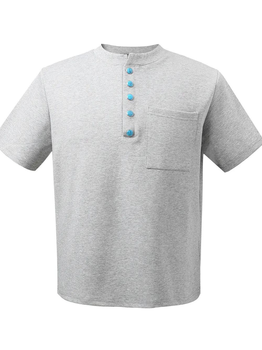 Men's Half Button Short Sleeve Henley T-Shirt, image 3