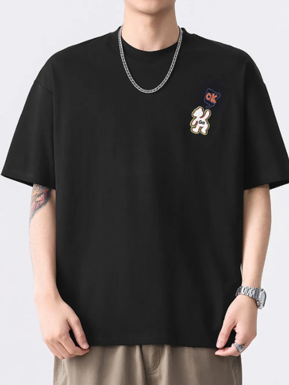 Men's Plus Size Round Neck Short Sleeve T-Shirt