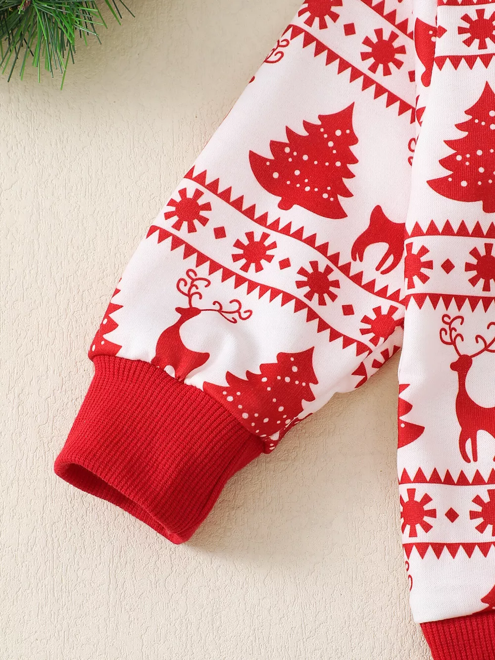 Children's Christmas Reindeer & Tree Print Top and Pants Set, image 7