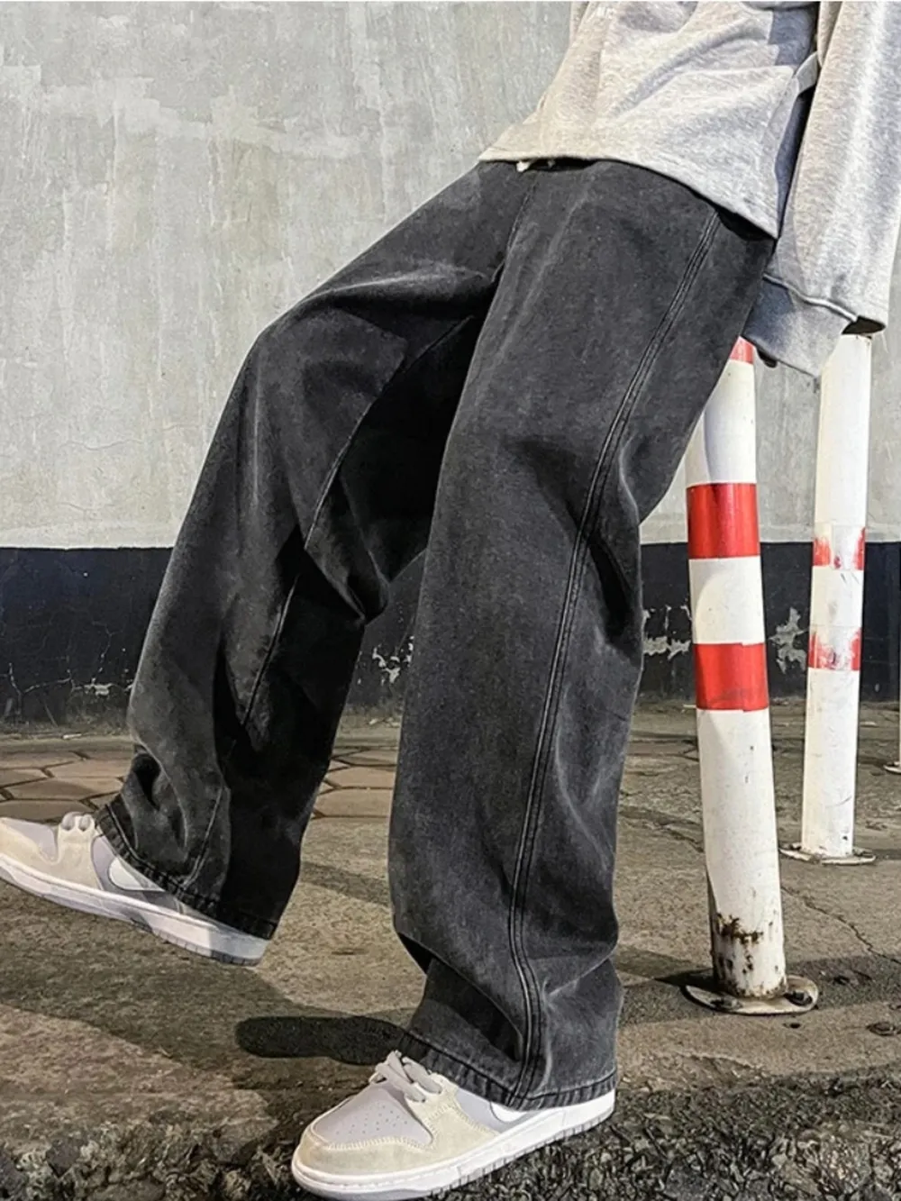 Men's Full Size Drawstring Wide Leg Jeans Plus Size, image 4