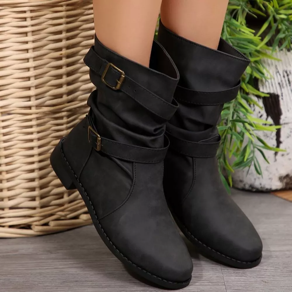 Buckled Low Heel Boots, image 5