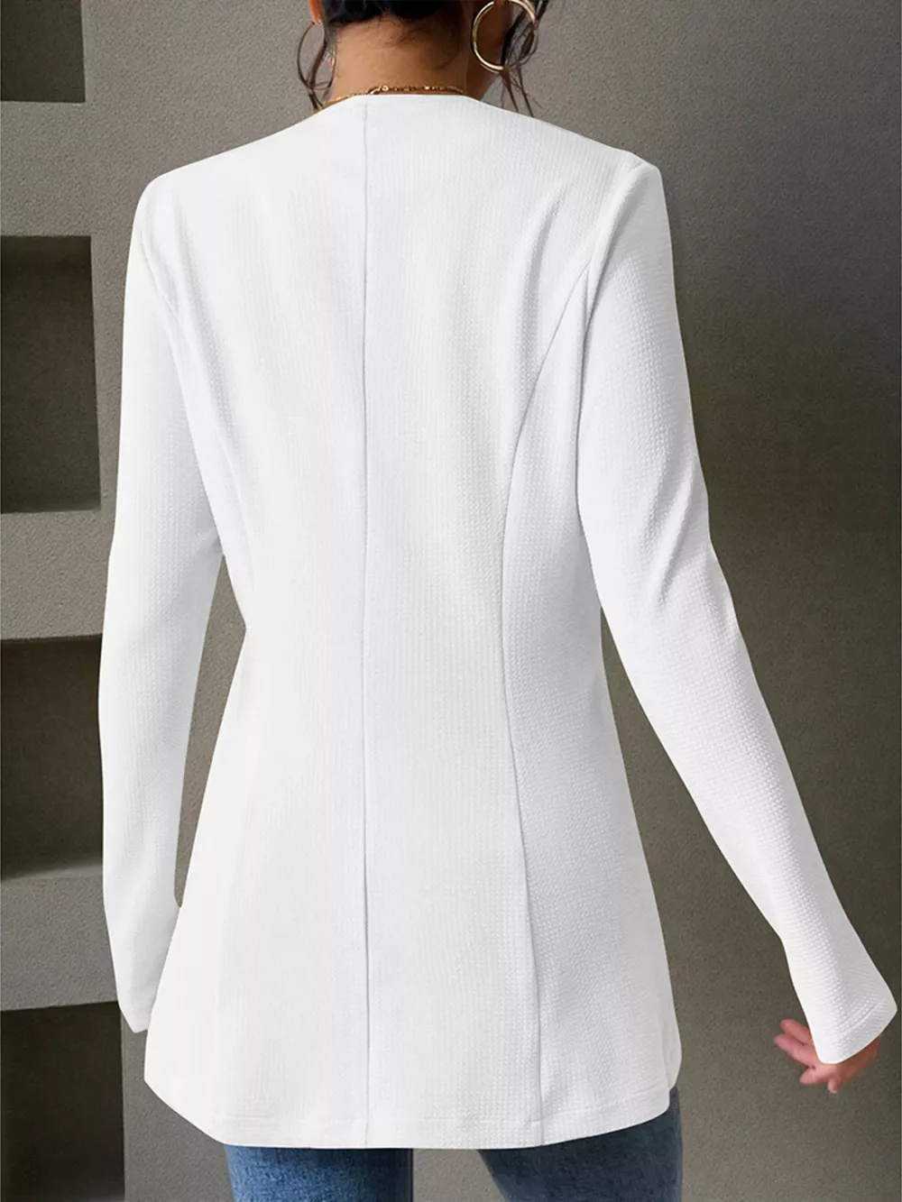 One Button Long Sleeve Blazer, image 21