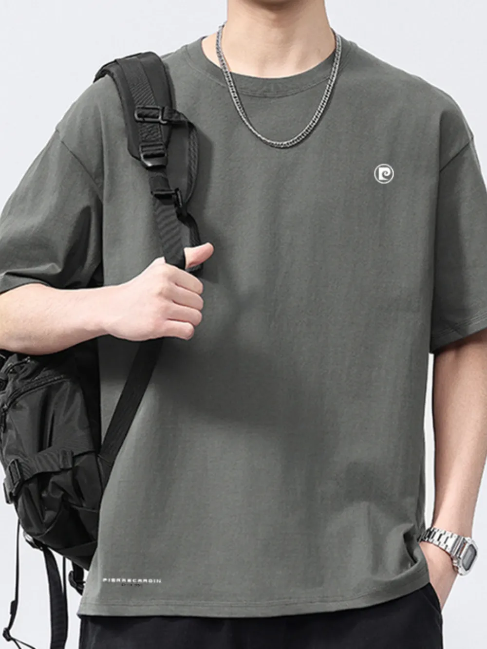 Men's Full Size Oversized Round Neck Short Sleeve T-Shirt Plus Size, image 3