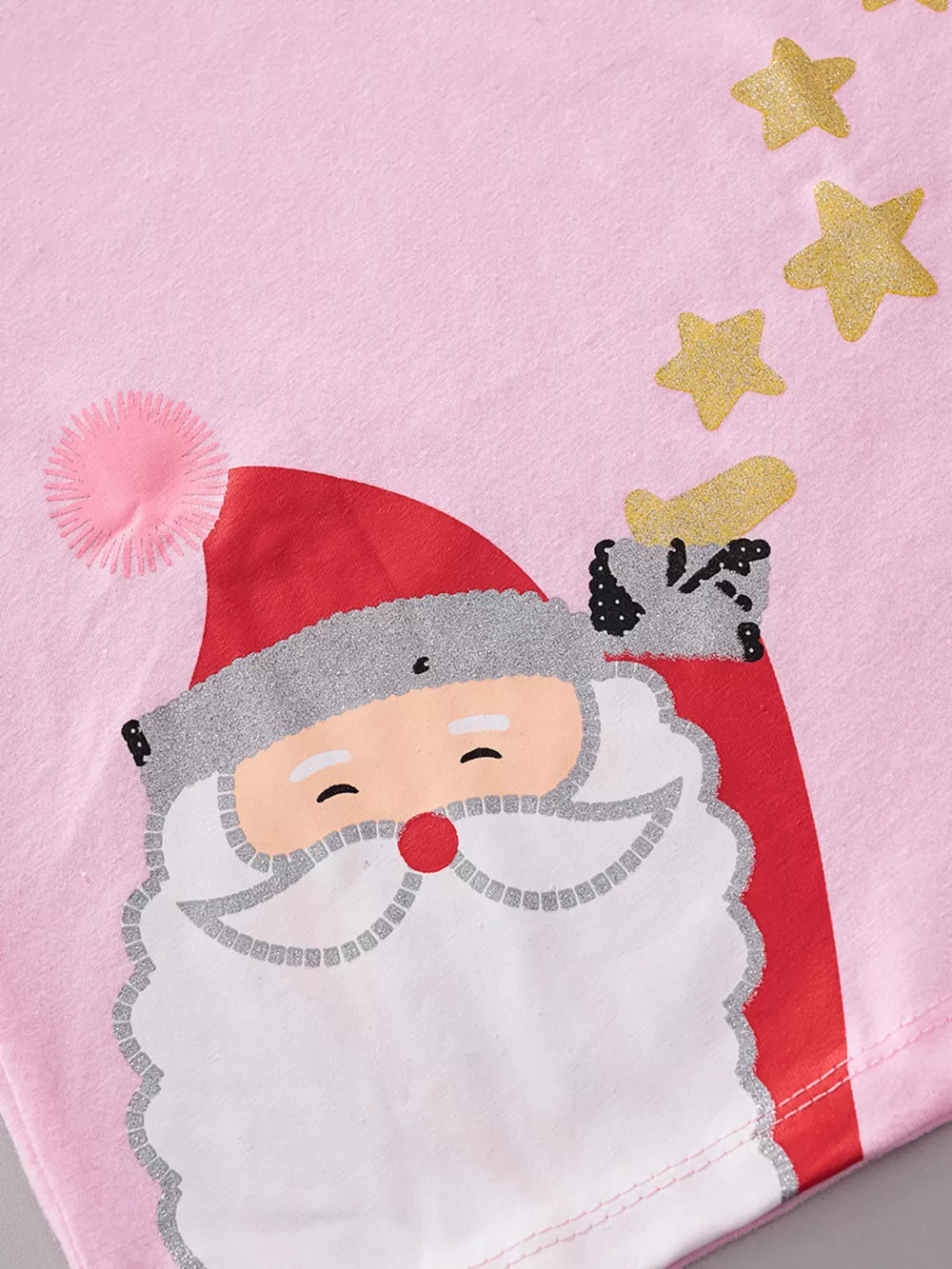 Children's Santa Top and Star Pants Pajama Set, image 5