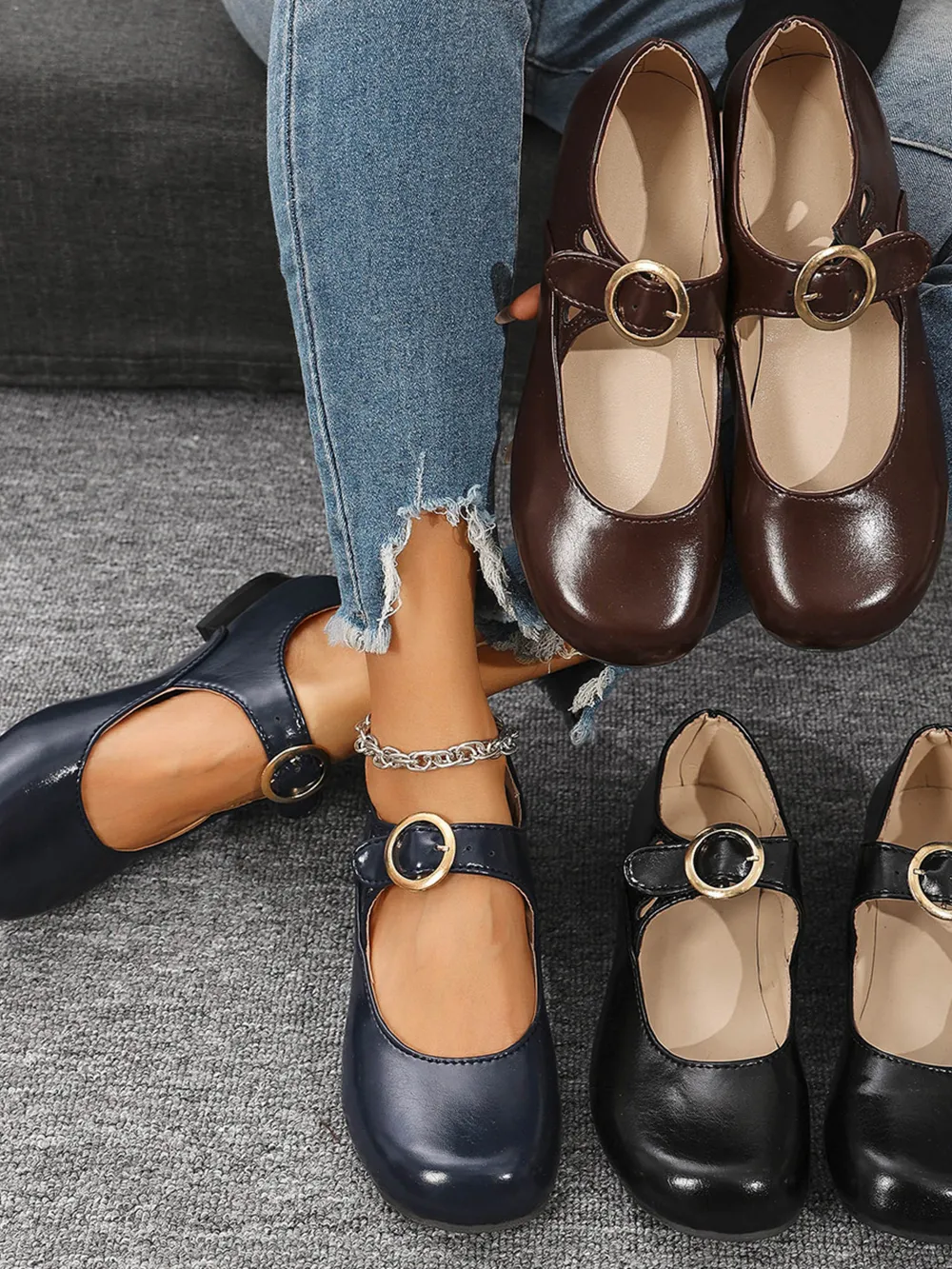 Buckle Strap Mary Jane Loafers, image 2