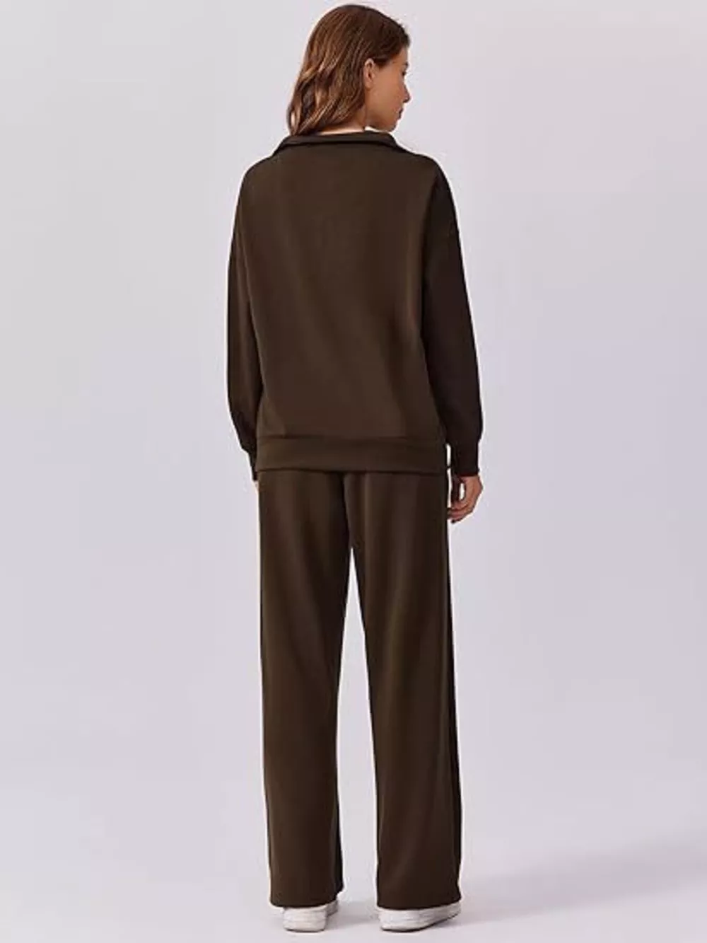 Relaxed Fit Quarter-Zip Top and Pants Set, image 14