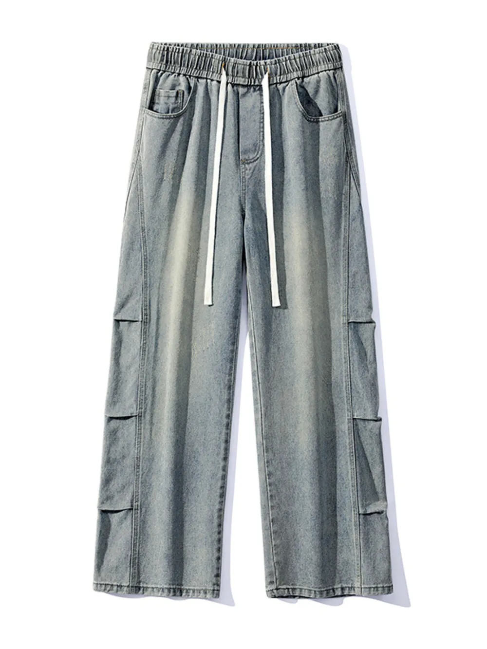 Men's Full Size Vintage Wash Wide Leg Jeans Plus Size, image 6