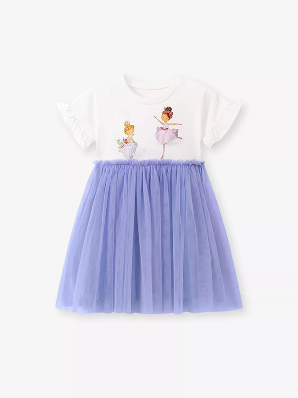 Children's Ballerina Round Neck Tulle Dress, image 7