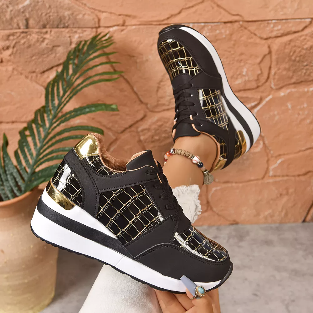 Lace Up Round Toe Sneakers, image 4