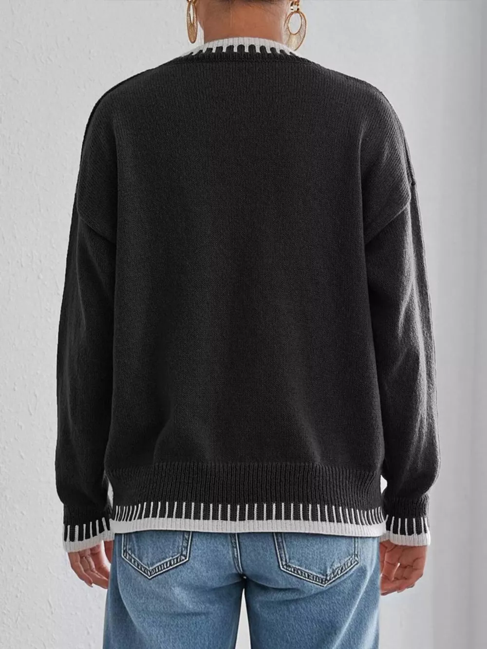 Relaxed Fit Long Sleeve Sweater, image 13