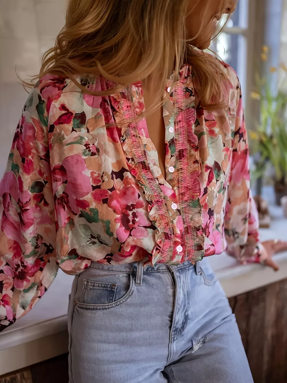 Floral Print Button Up Shirt, image 6