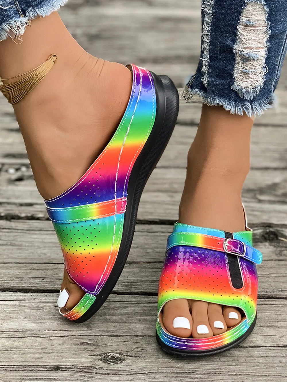 Casual Comfort Buckle Strap Sandals, image 9