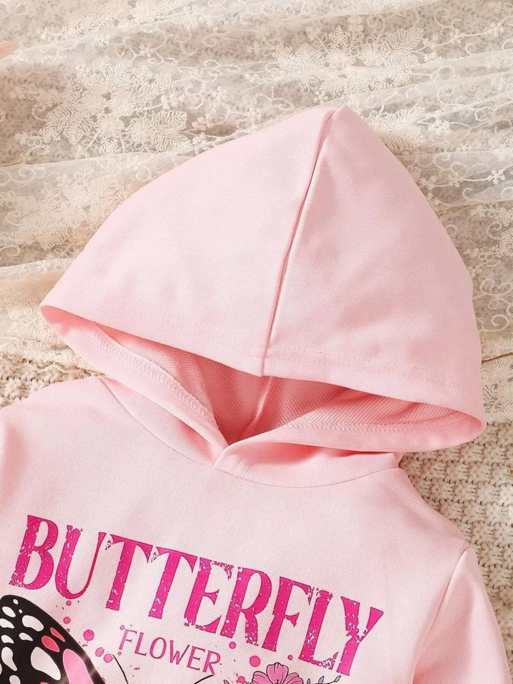 Children's Butterfly Flower Hoodie & Pants Set, image 4