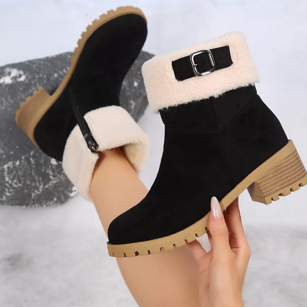 Round Toe Block Heels Boots, image 7