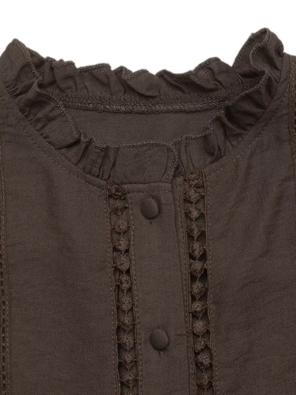 Eyelet Lace Trim Long Sleeve Blouse, image 6