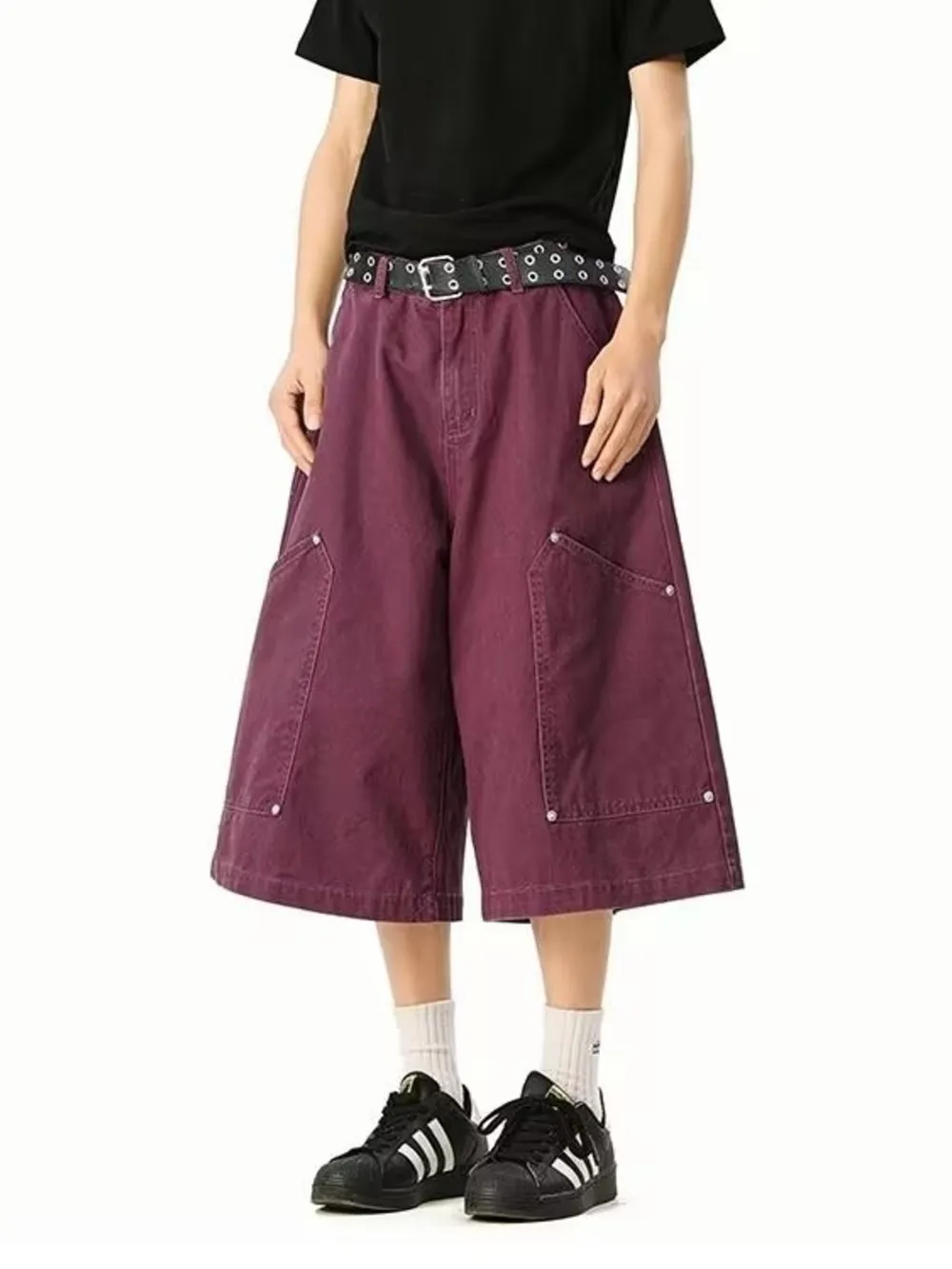 Men's Full Size Wide Leg Cropped Shorts Plus Size, image 9