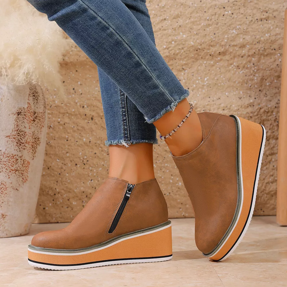 Wedge Ankle Boots with Zipper, image 19
