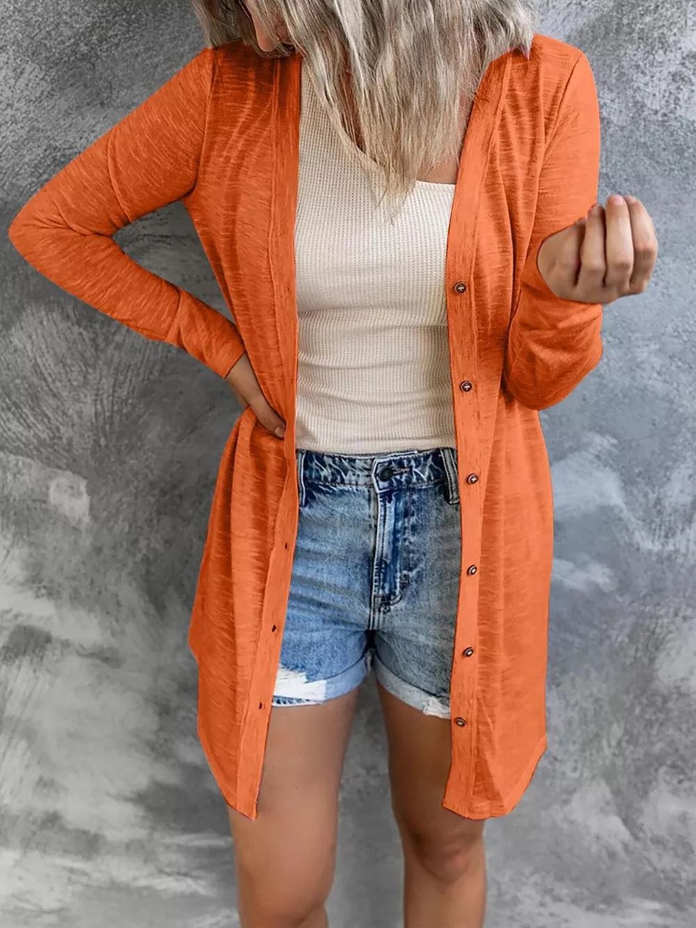 Full Size Lightweight Button-Up Cardigan Plus Size, image 7
