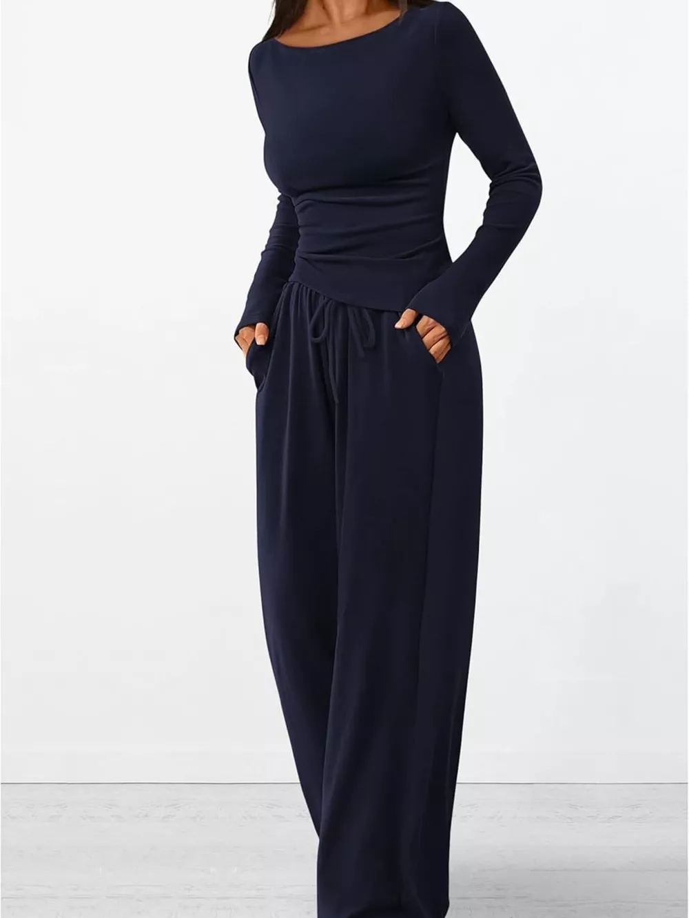 Long Sleeve Top and Wide Leg Pants Set, image 22