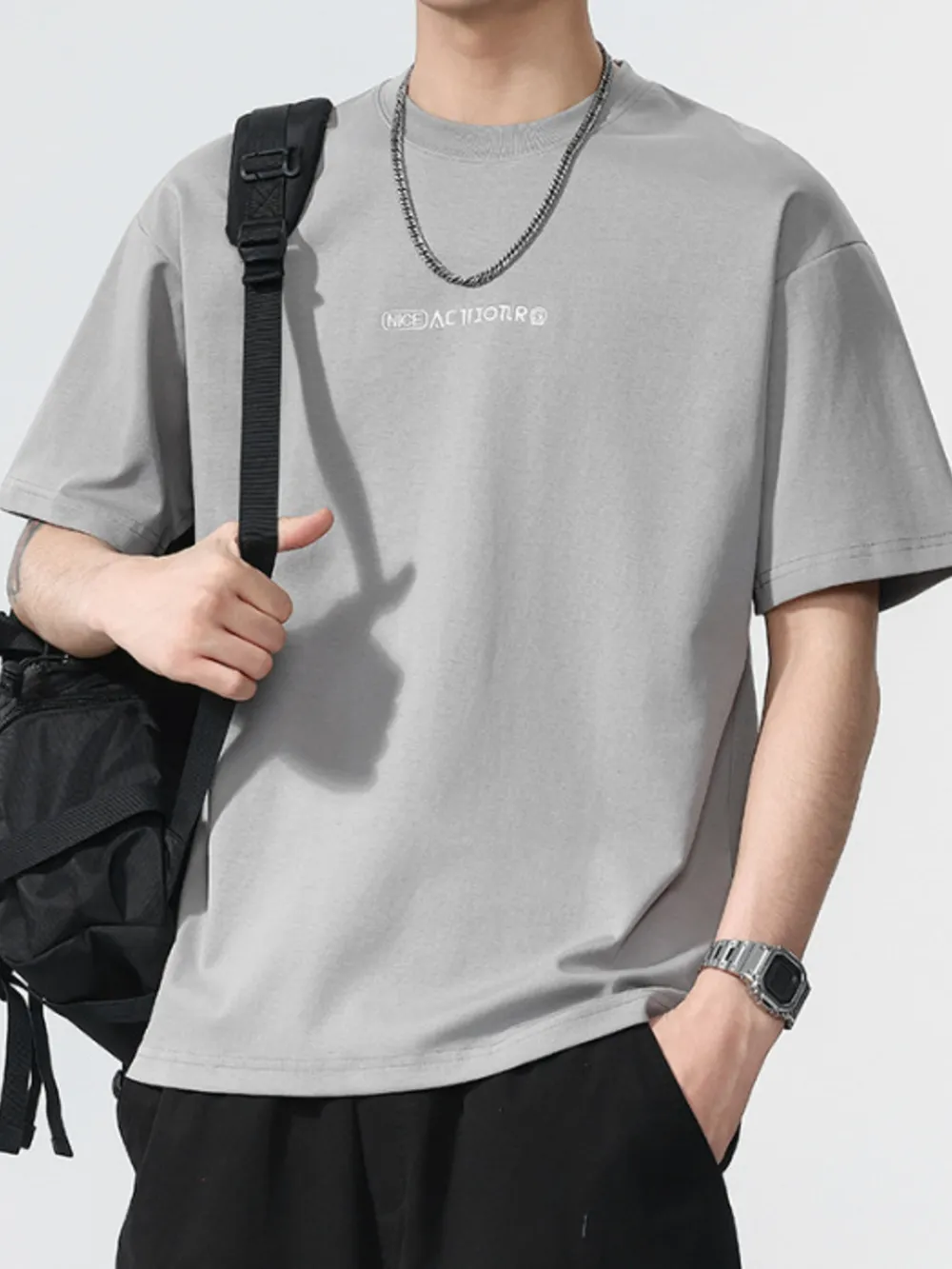 Men's Plus Size Round Neck Short Sleeve T-Shirt, image 4