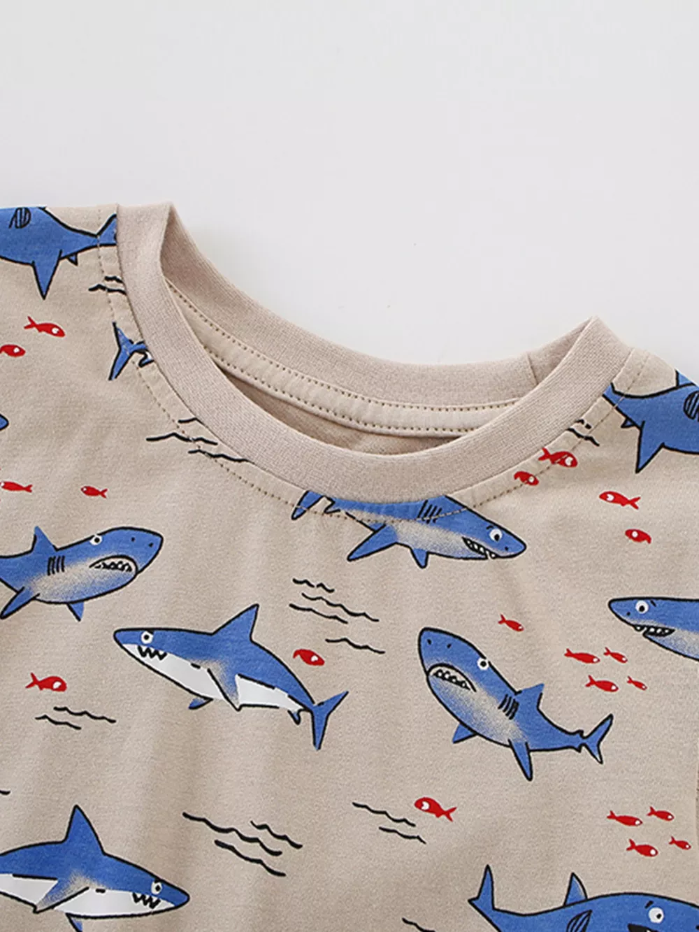 Children's Shark Print Crew Neck T-Shirt, image 3