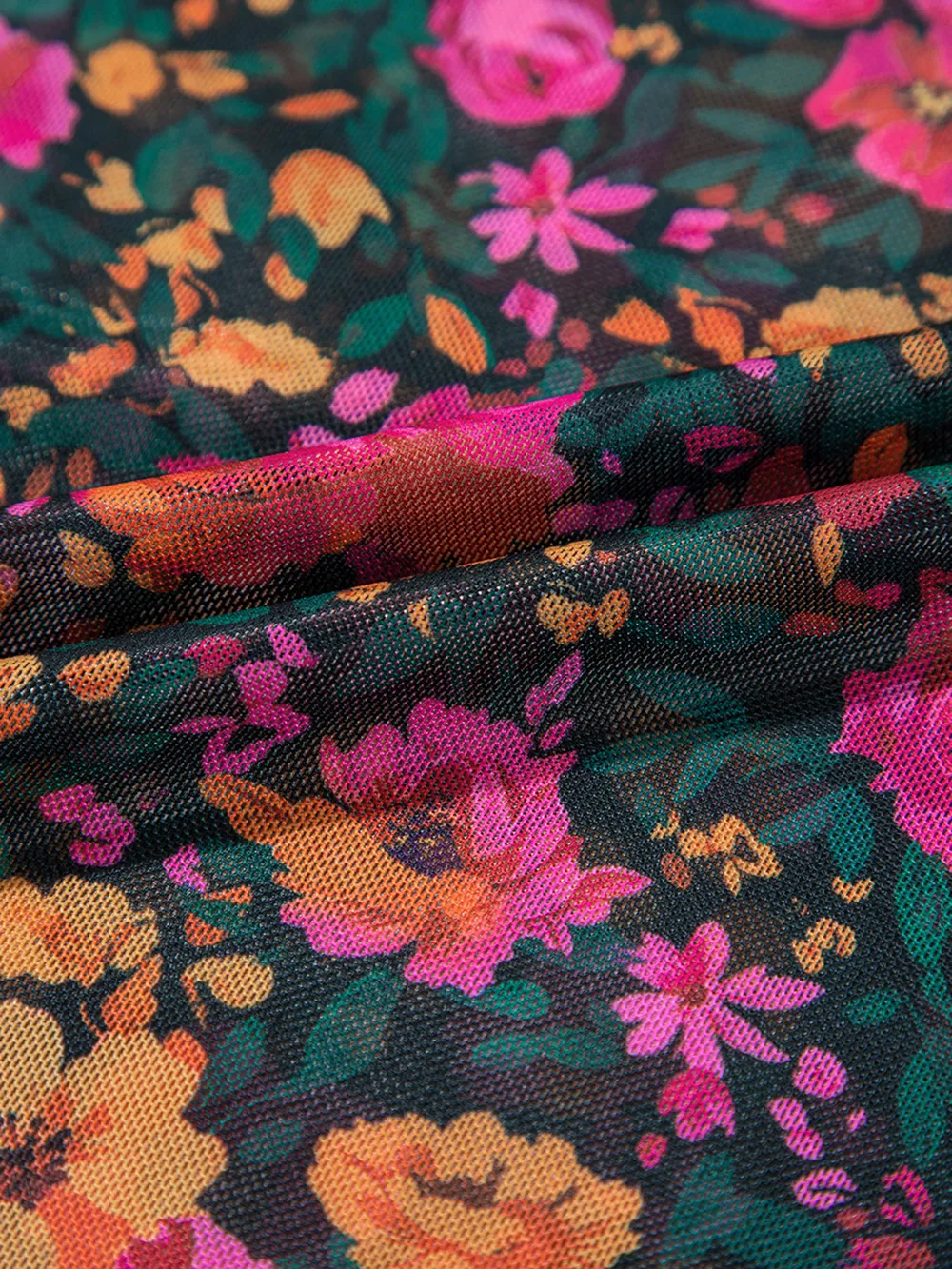 Floral Print Mock Neck Short Sleeve Top, image 4