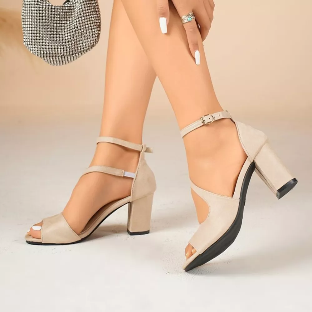 Peep Toe Block Heels Sandals, image 2