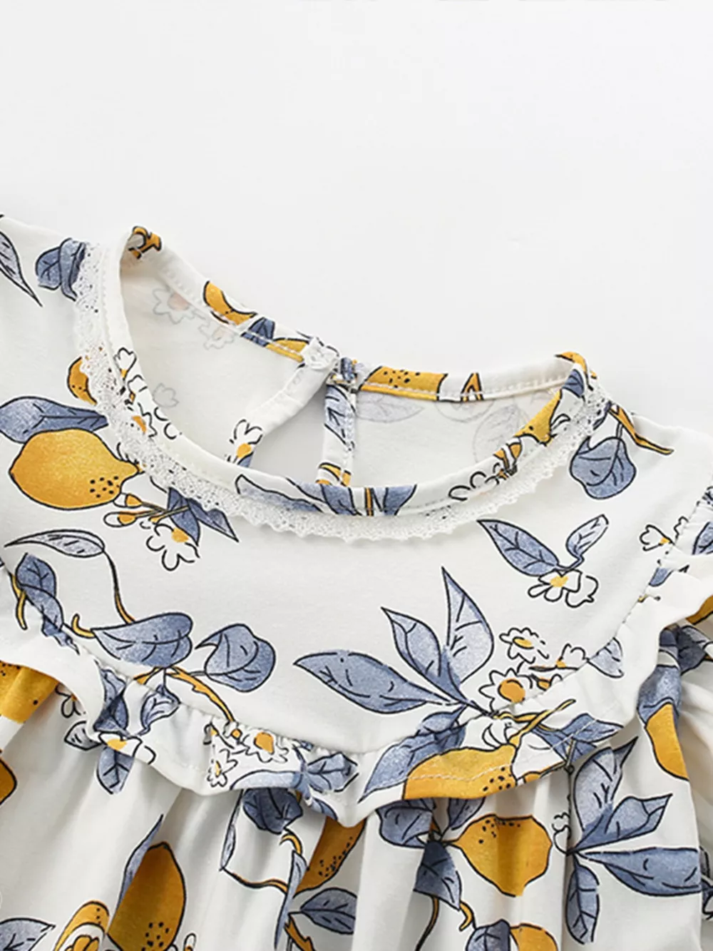 Children's Lemon Print Ruffle Trim Dress, image 3