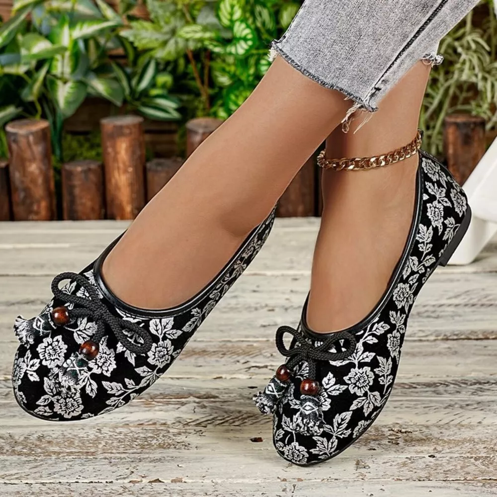 Bow Round Toe Slip-Ons, image 3