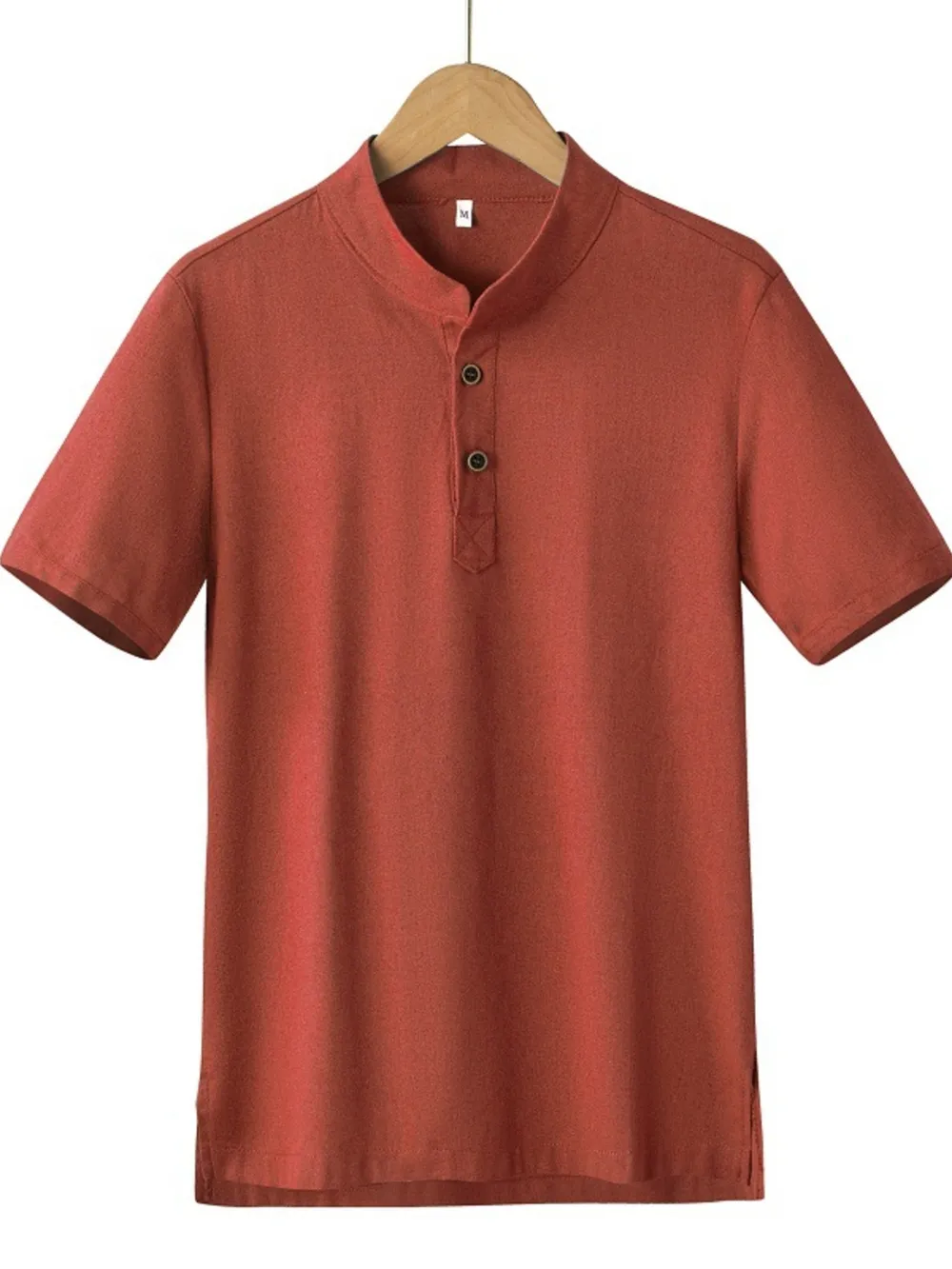 Men's Plus Size Button Detail Short Sleeve Blouse, image 7