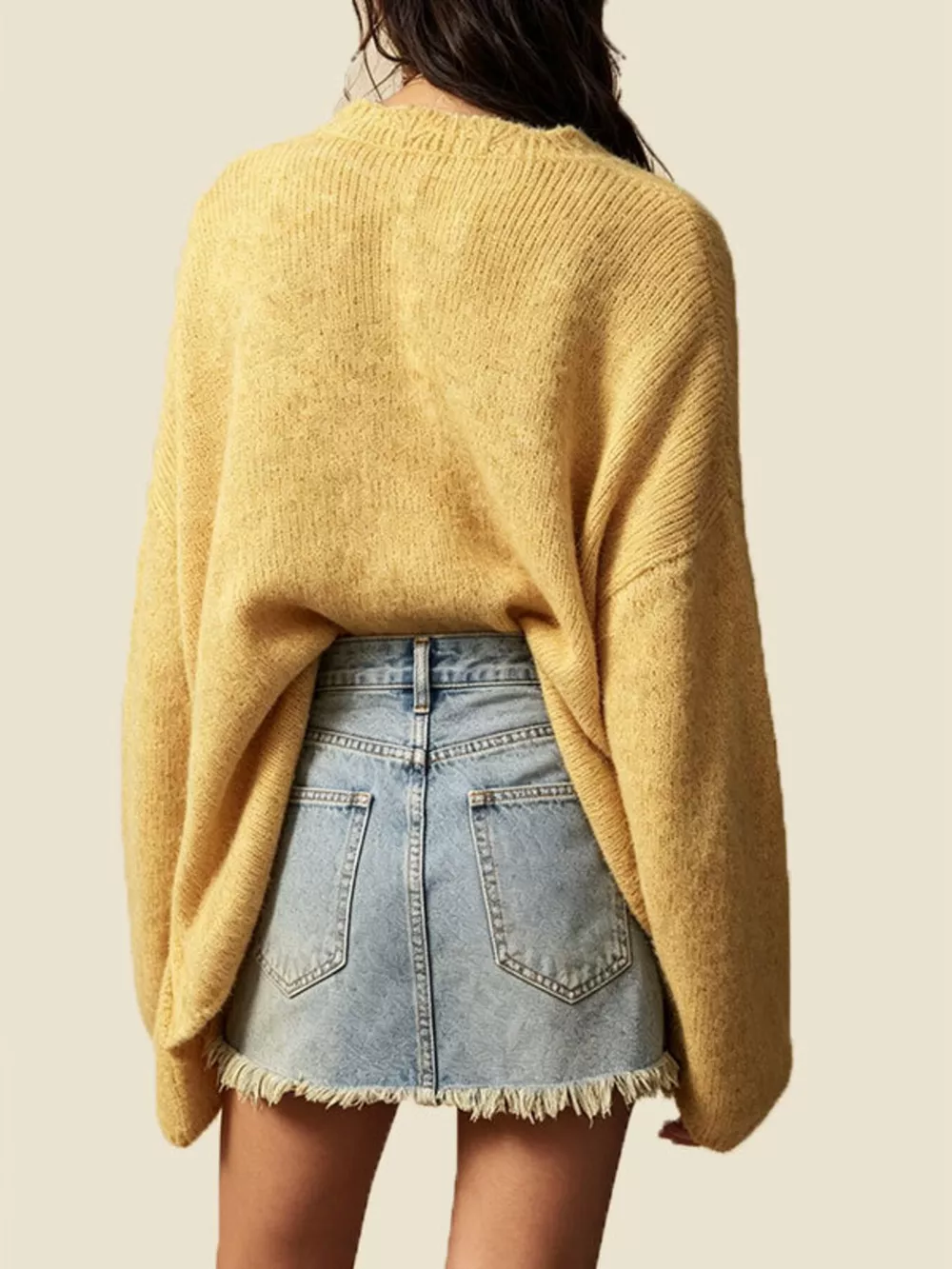 V-Neck Button-Down Knit Cardigan, image 4