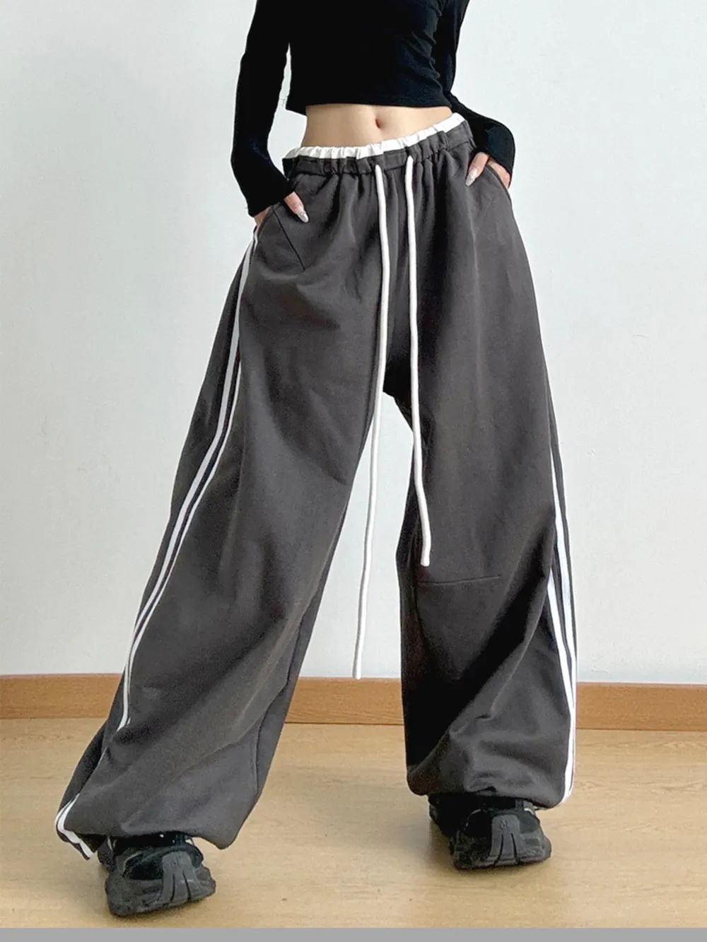 Wide Leg Drawstring Pants, image 2