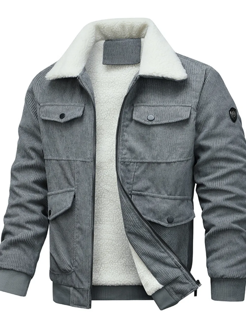 Men's Full Size Sherpa-Lined Corduroy Jacket Plus Size, image 2