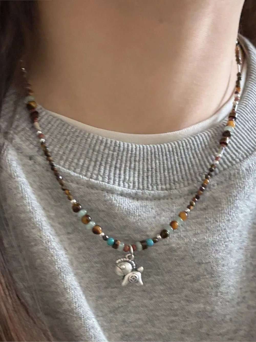 Beaded Horse Pendant Necklace, image 4