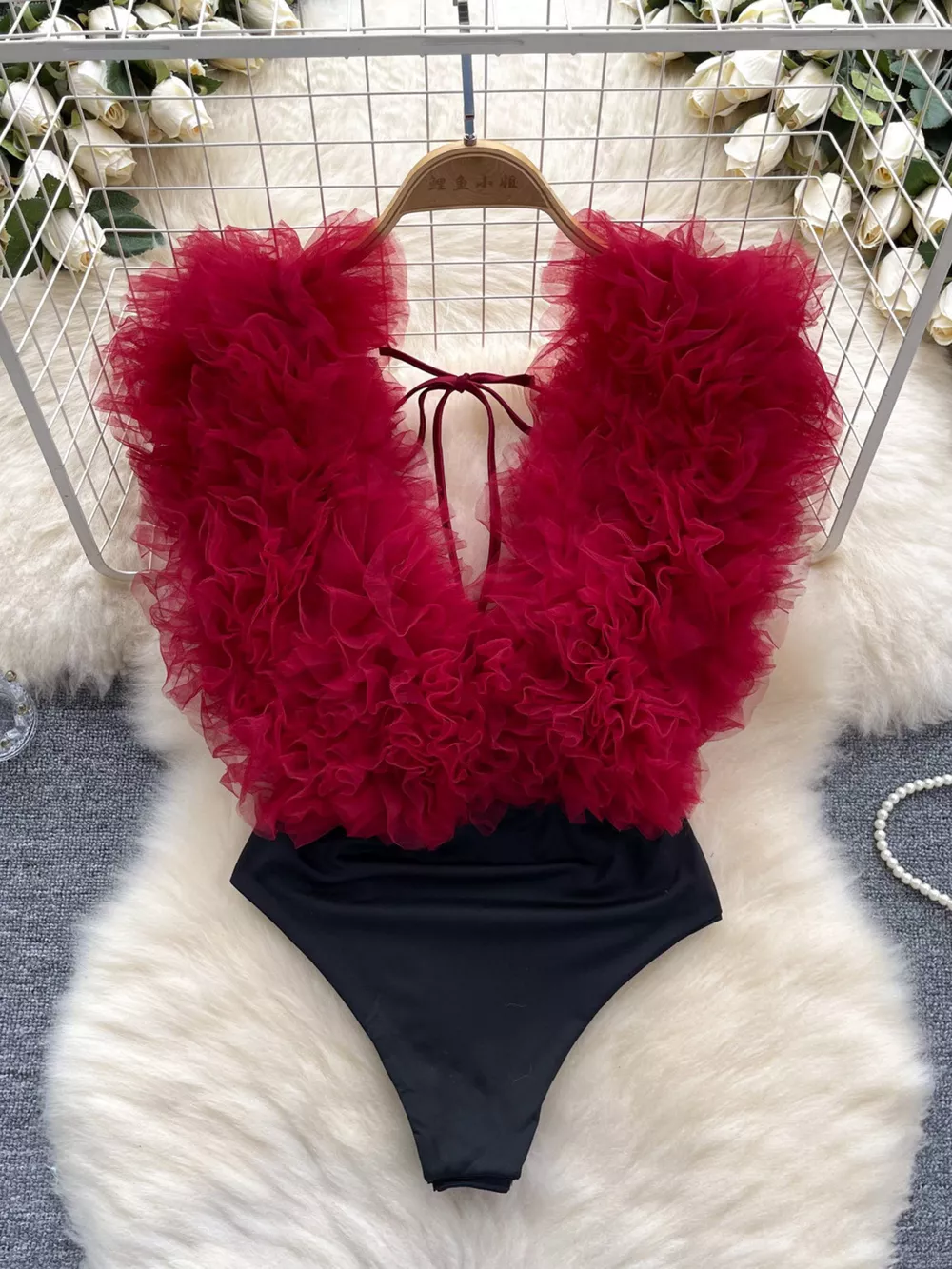 Ruffle Trim Sleeveless Bodysuit, image 20