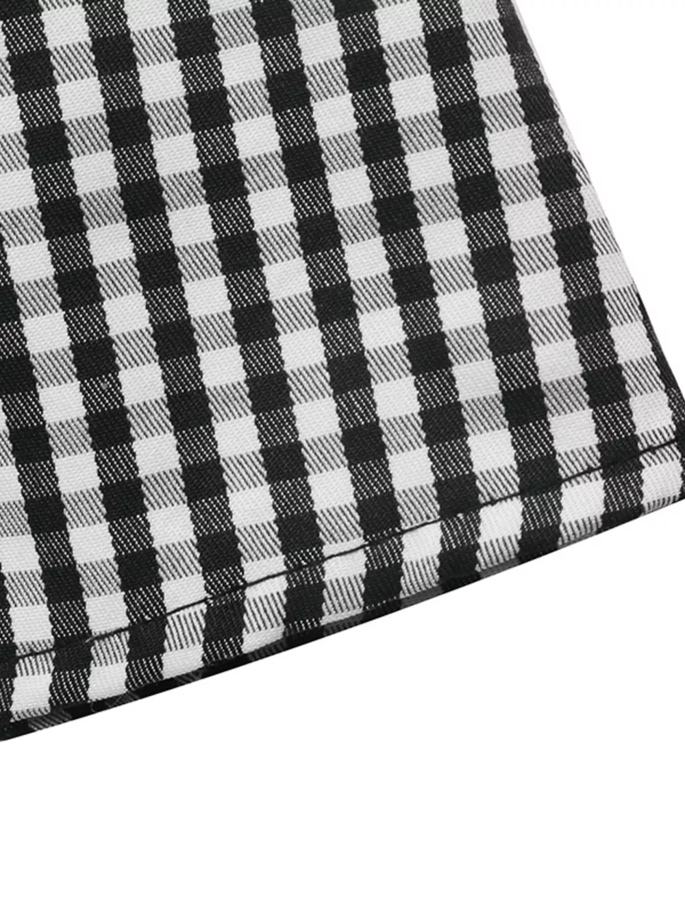 Gingham Lace-Trim V-Neck Long Sleeve A-Line Maxi Dress, image 10