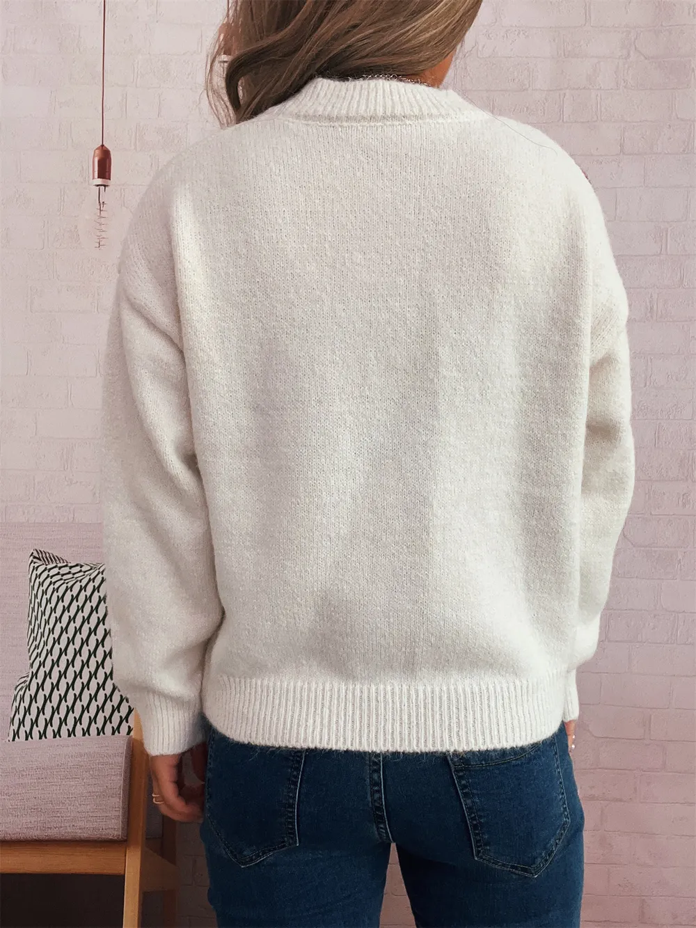 Contrast Cherry Round Neck Sweater, image 6