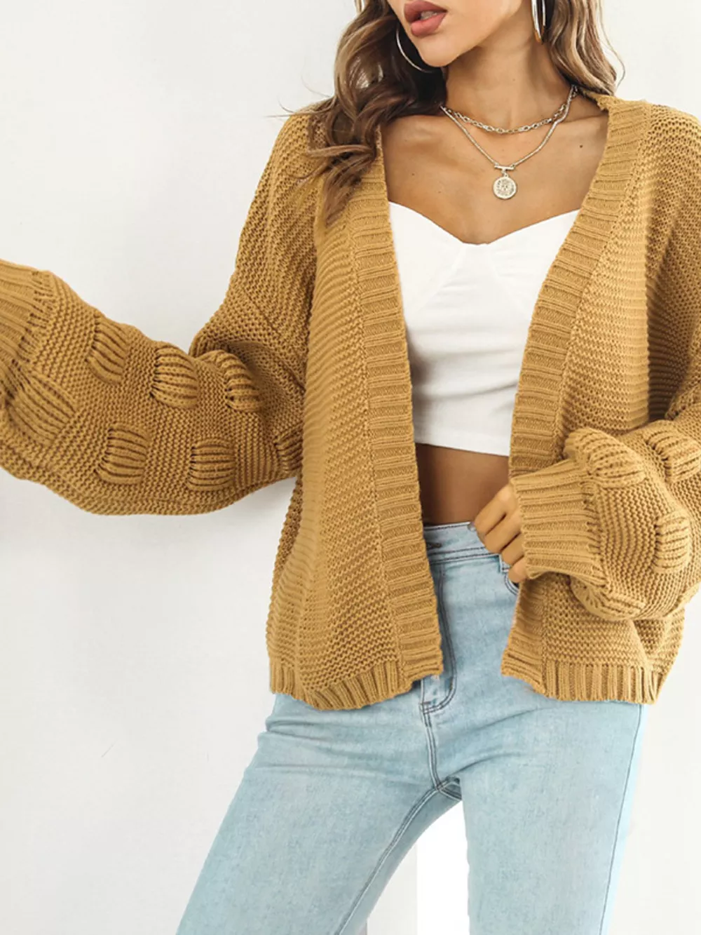 Chunky Knit Open Front Cardigan, image 6