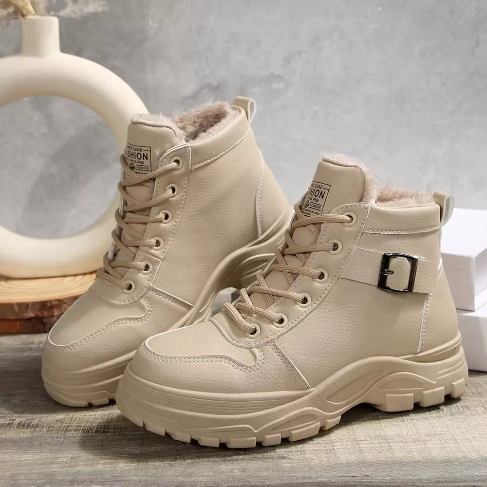 Lace-Up Ankle Boots with Buckle Detail, image 9