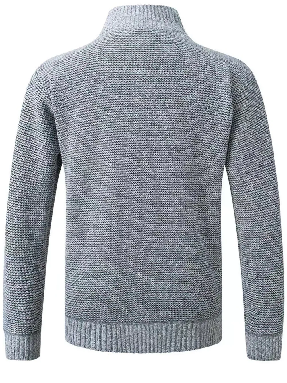 Men's Plus Size Quilted Panel Zip-Up Sweater Cardigan, image 15