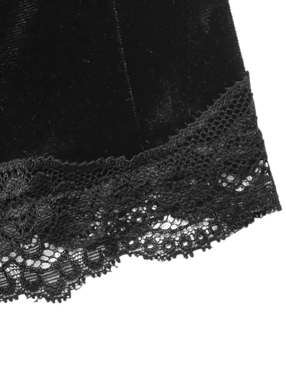 Velvet Mini Skirt with Lace Trim, image 6