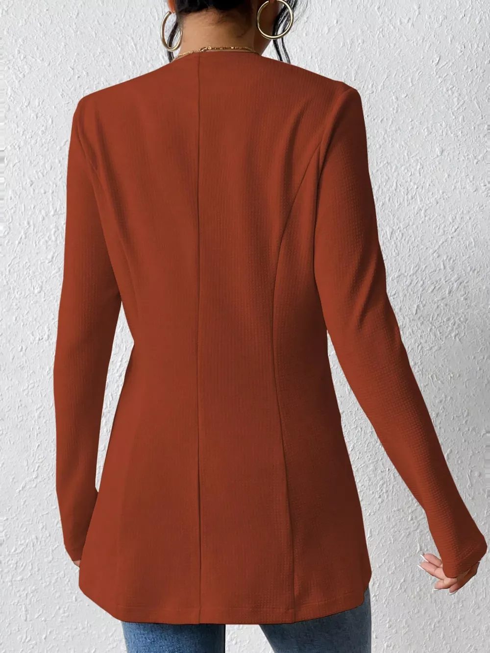 Single-Button Long Sleeve Blazer, image 4