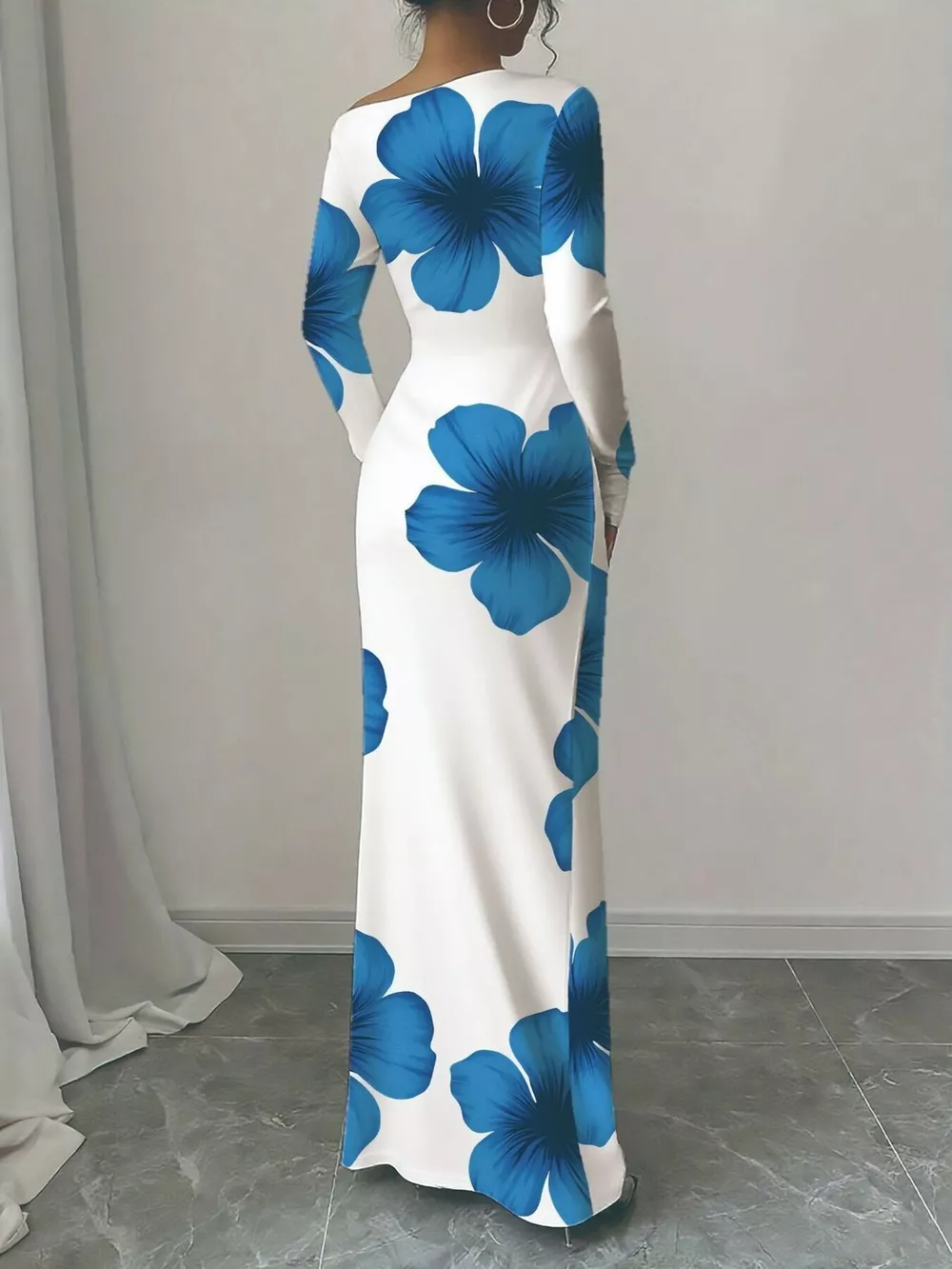 Floral Print One Shoulder Maxi Dress, image 23
