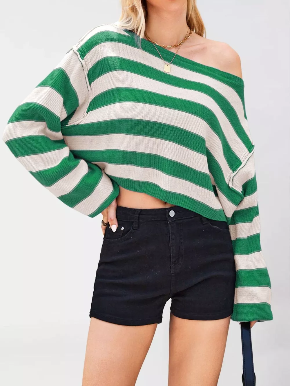 Striped Boat Neck Sweater, image 11