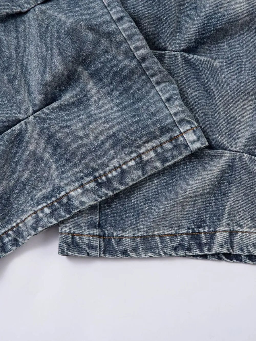 Men's Ruched Wide Leg Jeans, image 14