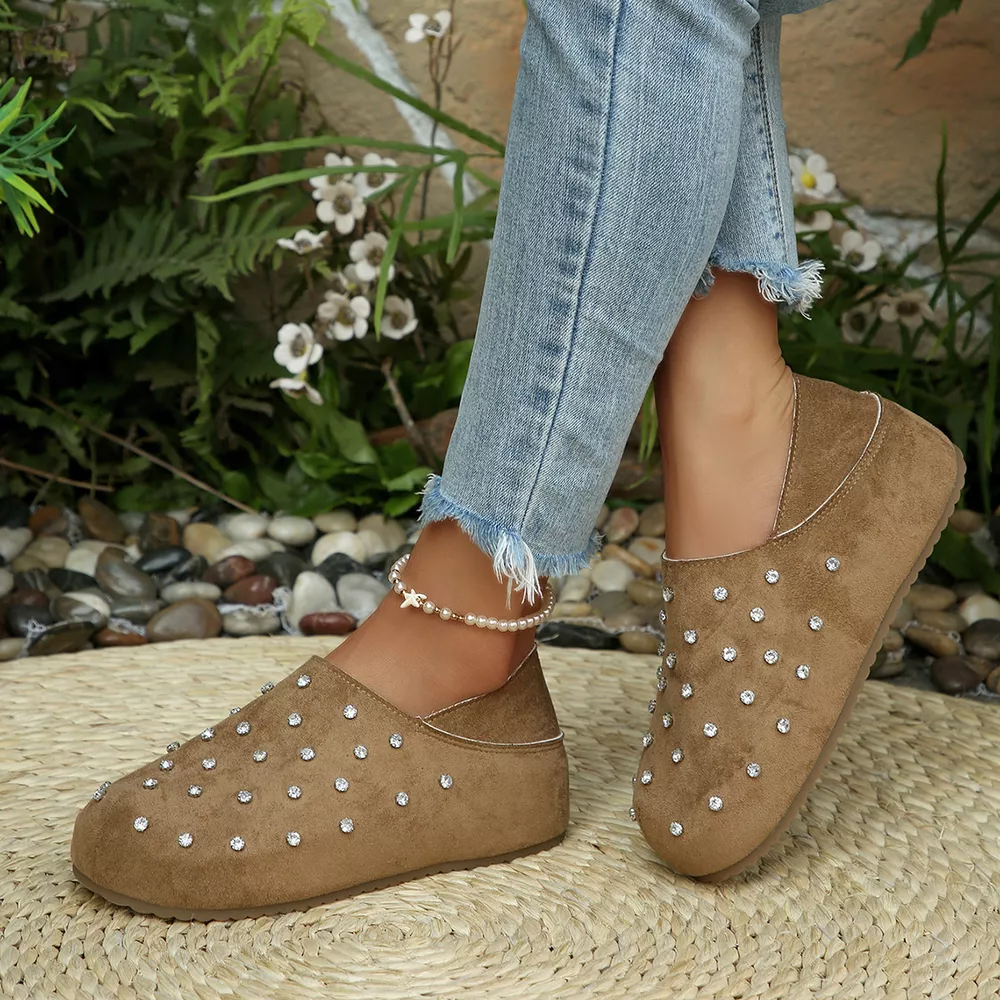 Rhinestone Round Toe Slip-Ons, image 8