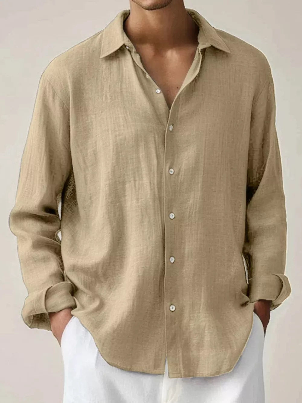 Men's Full Size Button Up Long Sleeve Shirt Plus Size, image 5